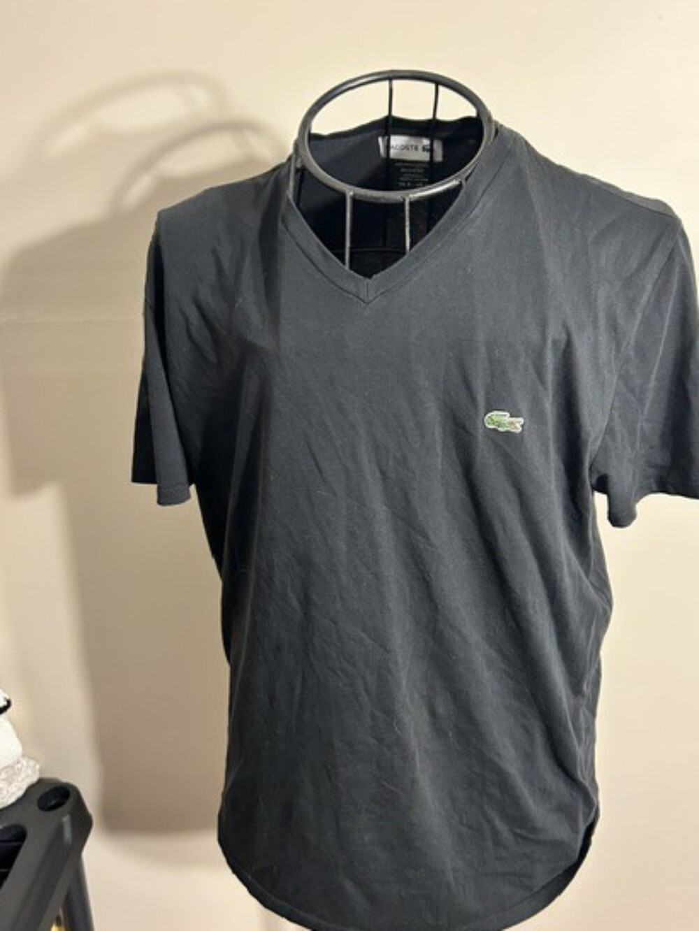 Lacoste alligator secret size medium womens tee shirt t shirt black